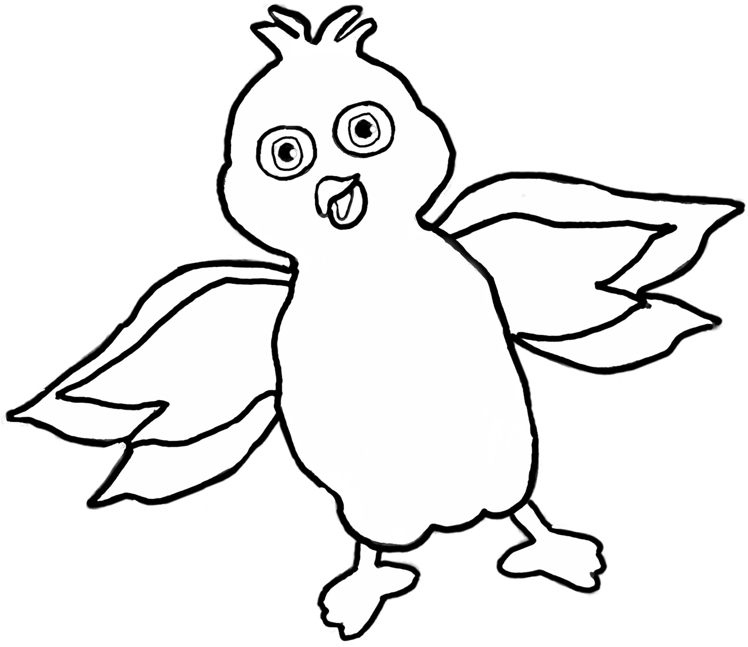 cute bird image to download and color for kids