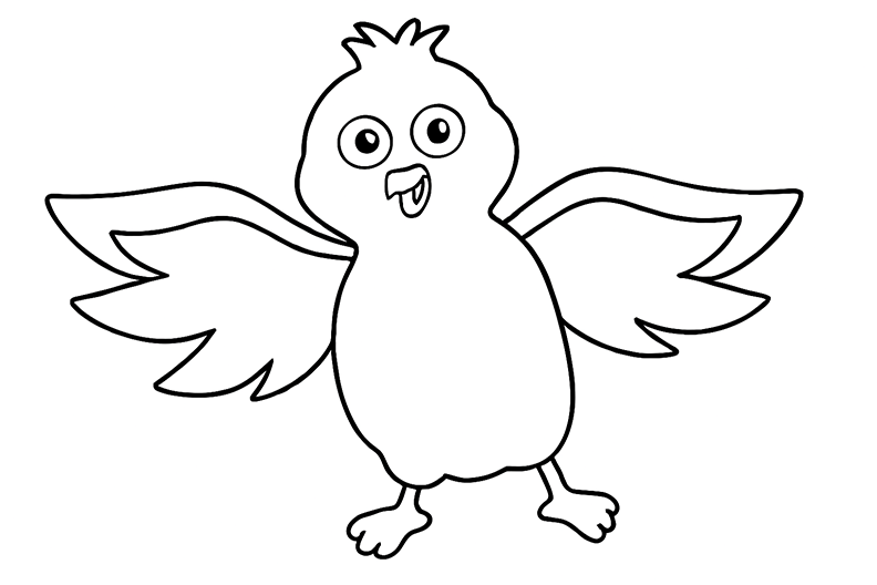 cute bird image to download and color for kids